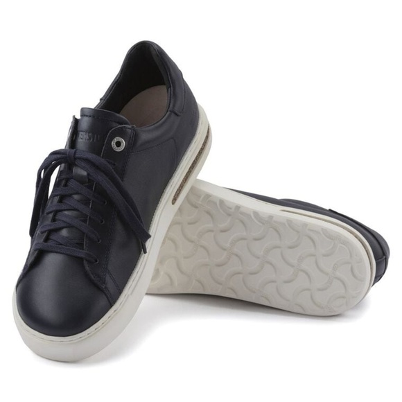 NIB Birkenstock Men’s Bend Low Leather Sneakers in Midnight Blue in size 13 - Picture 1 of 9